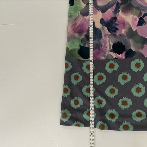 ETRO Green Purple Floral Abstract Printed 3/4 Sleeve Knee Length Dress - Picture 5 of 13